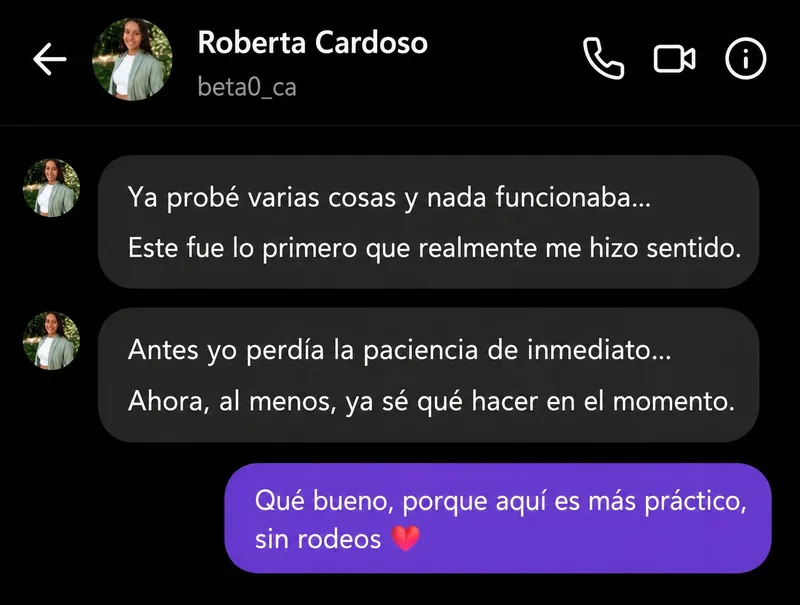Testimonio de Roberta: ahora ya sé qué hacer en el momento